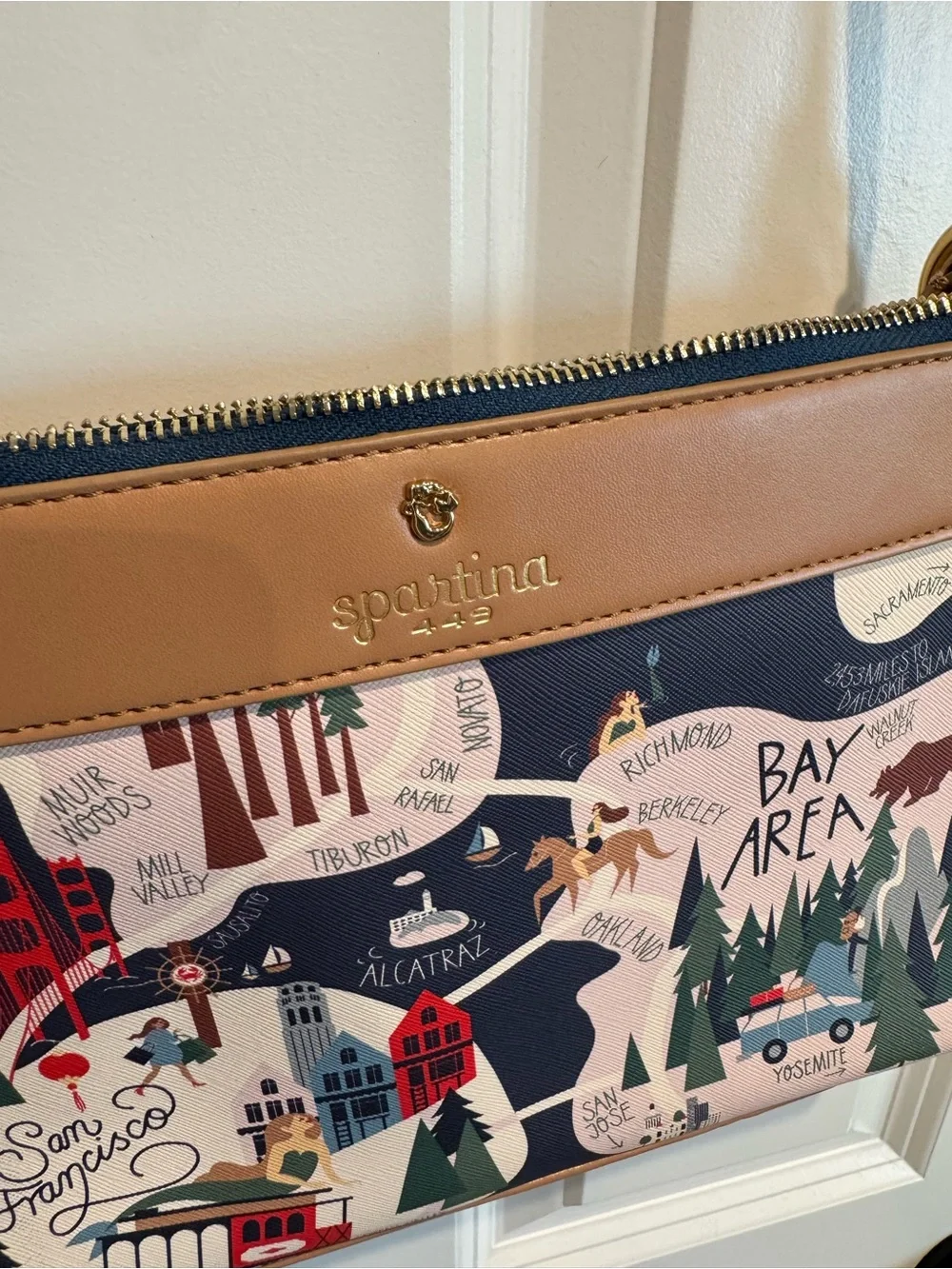 Spartina 449 Navy, Pink & Tan Bay Area Printed Crossbody